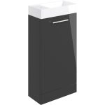 Unify 410mm Floor Standing 1 Door Basin Unit & 1TH Basin - Anthracite Gloss
