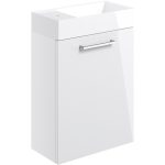 Unify 410mm Wall Hung 1 Door Basin Unit & 1TH Basin - White Gloss