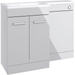 Purity 1000mm F/S L-Shape Pack & Basin (RH) - Grey Gloss