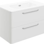 Onyx 810mm 2 Drawer Wall Unit & Basin - White Gloss