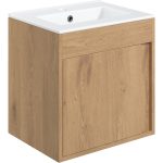 Grand 510mm Wall Hung Unit Inc. Basin - Seville Oak
