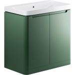 Pearl 805mm 2 Door Floor Standing Basin Unit - Matt Sage Green