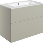 Linea 815mm Wall Hung 2 Drawer Basin Unit & 1TH Basin - Matt Latte