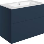 Linea 815mm Wall Hung 2 Drawer Basin Unit & 1TH Basin - Matt Deep Blue