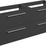 Unify 1180mm Wall Hung 2 Drawer Basin Unit Run (No Top) - Anthracite Gloss
