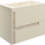 Lavish 805mm Wall Hung 2 Drawer Basin Unit & 1TH Co-ordinating Basin - Matt Cotton & Oak Effect