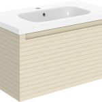 Opulent 815mm Wall Hung 1 Drawer Basin Unit & 1TH Basin - Matt Cotton