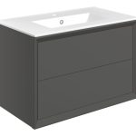 Apex 810mm Wall Hung 2 Drawer Basin Unit & 1TH Thin Edge Basin - Matt Clay