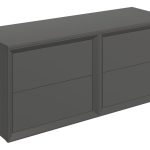 Apex 1210mm Wall Hung 4 Drawer Basin Unit Run & Top - Matt Clay