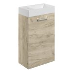 Unify 410mm Wall Hung 1 Door Basin Unit & 1TH Basin - Oak