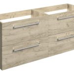 Unify 1180mm Wall Hung 2 Drawer Basin Unit Run (No Top) - Oak