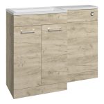Purity 1000mm F/S L-Shape Pack & Basin (LH) - Oak