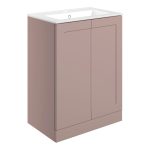 Pure 615mm Floor Standing 2 Door Basin Unit & Basin - Matt Peony