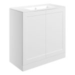 Pure 815mm Floor Standing 2 Door Basin Unit & Basin - Matt White