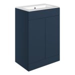 Linea 610mm Floor Standing 2 Door Basin Unit & 0TH Basin - Matt Deep Blue
