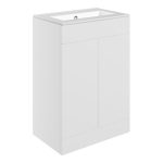 Linea 610mm Floor Standing 2 Door Basin Unit & 0TH Basin - Matt White