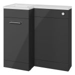 Purity 900mm F/S L-Shape Pack & Basin (LH) - Anthracite Gloss