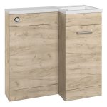 Purity 900mm F/S L-Shape Pack & Basin (RH) - Oak