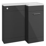 Purity 900mm F/S L-Shape Pack & Basin (RH) - Anthracite Gloss