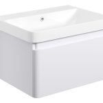 Elite 605mm Wall Hung 1 Drawer Basin Unit & Basin - Matt White