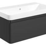 Elite 805mm Wall Hung 1 Drawer Basin Unit & Basin - Matt Black
