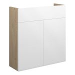 Platinum 600mm Slim Basin Unit - White Gloss (Oak Cab)