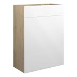 Platinum 600mm Standard WC Unit - White Gloss (Oak Cab)