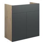 Platinum 600mm Standard Basin Unit - Matt Graphite Grey (Oak Cab)