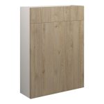 Platinum 600mm Slim WC Unit - Havana Oak (Grey Cab)