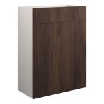 Platinum 600mm Standard WC Unit - Warm Walnut (Grey Cab)