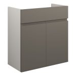 Diamond 600mm Standard Basin Unit - Matt Stone (Grey Cab)