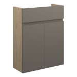 Diamond 500mm Slim Basin Unit - Matt Stone (Oak Cab)