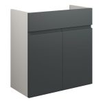 Diamond 600mm Standard Basin Unit - Matt Graphite Grey (Grey Cab)