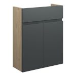 Diamond 500mm Slim Basin Unit - Matt Graphite Grey (Oak Cab)