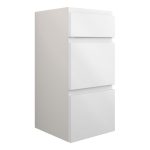 Diamond 300mm Standard 3 Drawer Unit - White Gloss (Grey Cab)