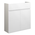Diamond 600mm Slim Basin Unit - White Gloss (Grey Cab)