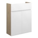 Diamond 500mm Slim Basin Unit - White Gloss (Oak Cab)