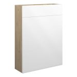 Diamond 600mm Slim WC Unit - White Gloss (Oak Cab)
