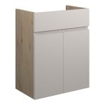 Diamond 500mm Standard Basin Unit - Matt Dove Grey (Oak Cab)