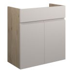 Diamond 600mm Standard Basin Unit - Matt Dove Grey (Oak Cab)