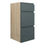 Diamond 300mm Standard 3 Drawer Unit - Matt Green Camo (Oak Cab)