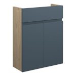 Diamond 500mm Slim Basin Unit - Matt Arley Blue (Oak Cab)
