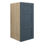 Crystal 300mm Standard 3 Drawer Unit - Matt Arley Blue (Oak Cab)