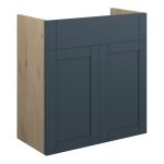 Crystal 600mm Standard Basin Unit - Matt Arley Blue (Oak Cab)