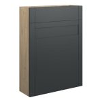 Crystal 600mm Slim WC Unit - Matt Graphite Grey (Oak Cab)