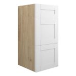 Crystal 300mm Standard 3 Drawer Unit - Matt White (Oak Cab)
