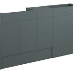 Platinum 1536mm Standard Basin  WC & 3 Drawer Unit Pack - Matt Green (Grey Cab)