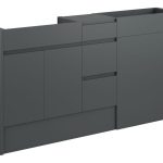 Diamond 1536mm Standard Basin  WC & 3 Drawer Unit Pack - Matt Graphite Grey (Grey Cab)