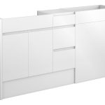 Diamond 1536mm Standard Basin  WC & 3 Drawer Unit Pack - White Gloss (Grey Cab)