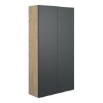 Platinum 600mm Slim 2 Door Storage Unit - Matt Graphite Grey (Oak Cab)